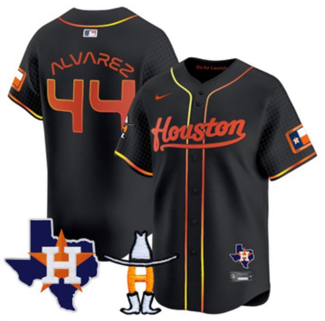 Men's Houston Astros #44 Yordan Alvarez Black With Patch Cool Base Stitched Baseball Jersey Men's Houston Astros #44 Yordan Alvarez Black With Patch Cool Base Stitched Baseball Jersey